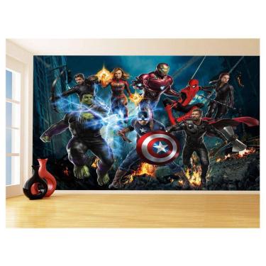 Imagem de Papel De Parede 3D Heróis Vingadores Hulk Thor 3,5M Nhma122