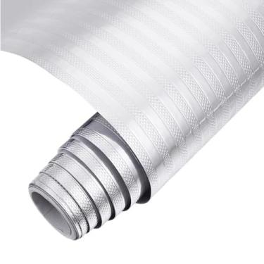 Imagem de Forro Protetor Adesivo para Gavetas Armários Cozinha Bancada Manta Impermeável Alumínio 5metros x 40cm (Listras)