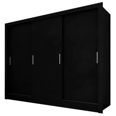 Imagem de Guarda Roupa Casal Layla 3 Portas Preto Fosco - Moveis Arapongas Preto Fosco