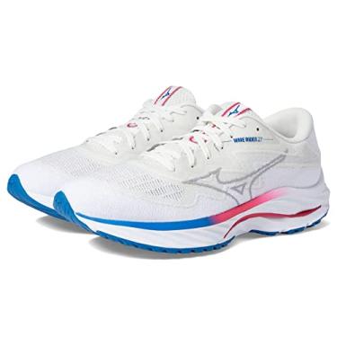 Imagem de Mizuno Tênis de corrida feminino Wave Rider 27, Branco-cinza definitivo, 36
