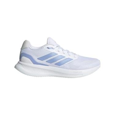 Imagem de adidas Tênis feminino Run Falcon 5, Branco/Azul Spark/Preto, 38