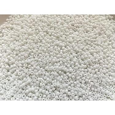 Imagem de Tamanho das contas de semente: 11/0 50 g / 1,76 oz (branco)