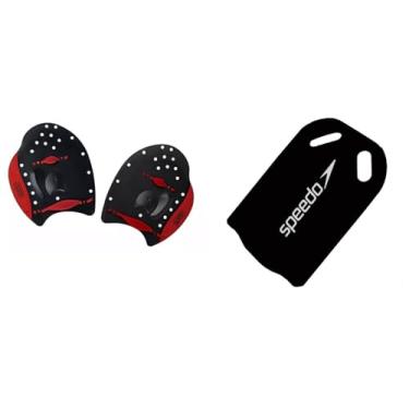Imagem de Kit Natação Speedo Palmar Power Paddles + Prancha Swim (preto, Palmar G)