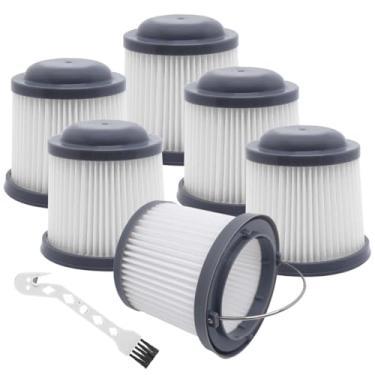 Imagem de Pacote com 6 filtros de vácuo portáteis de substituição PVF110: Compatível com Black and Decker Cordless Pivot Vac BDH2000PL BDH2020FL PHV1410 PHV1810 PHV1210 BDH1620FLFH Aspirador portátil, peça nº
