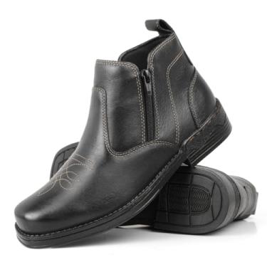 Imagem de botina masculina em couro latego preto bota country rodeio mateira (preta, BR, Adulto, Numérico, 42)