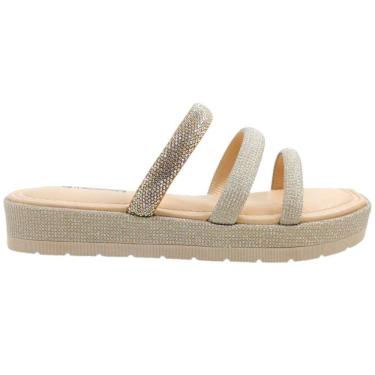 Imagem de Tamanco Feminino Casual Dia a Dia FlatForm Conforto com Strass Mississipi Mb811