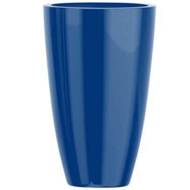 Imagem de Vaso Plantas Decorativo Fibra De Vidro Grande 70cm Roma M (Azul Metalizado)