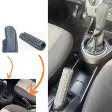 Imagem de Kit Capas Couro Manopla Câmbio Manual + Alavanca Freio Ecosport 2008 2