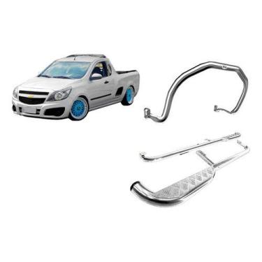 Imagem de Kit Quebra Mato+estribo Cromado Montana 2011 Até 2020 - HOZZ