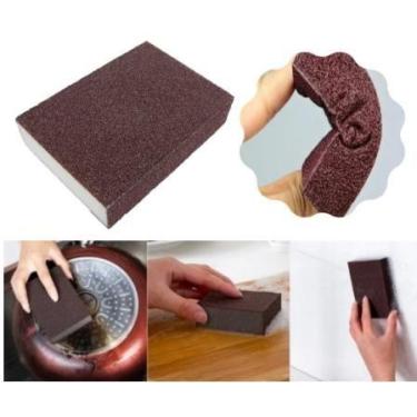 Imagem de Esponja Mágica Tira Ferrugem Sujeiras Pesada Manchas Riscos - zein