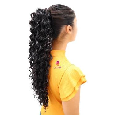 Imagem de Aplique Rabo De Cavalo Cacheado Com Cabelo Organico Premium - 60Cm - C