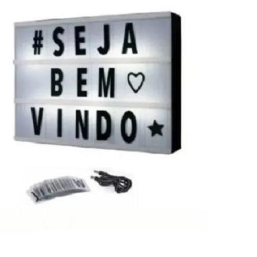 Imagem de Luminária Letreiro de Cinema Light Box Led 96 Letras Números Ícones - 