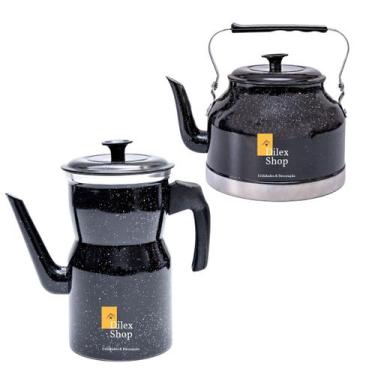 Imagem de Kit Bule Com Chaleira Grande Chá Café Leite Em Alumínio - DA ALUMINIO,