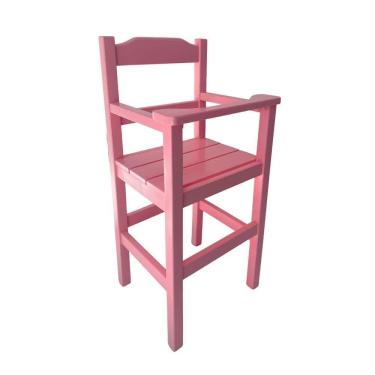 Imagem de Cadeira Papinha Para Bebê Com Trava Fixa Em Madeira Maciça - Rosa - Rosa