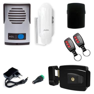 Imagem de Kit Interfone Porteiro Eletrônico AGL com Fechadura Elétrica e Acionam