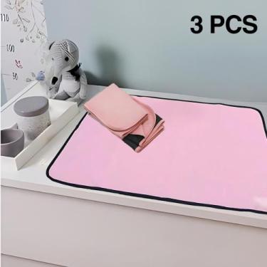 Imagem de 3 Protetores de Colchão 100x70 Absorventes Laváveis Rosa para Desfrald