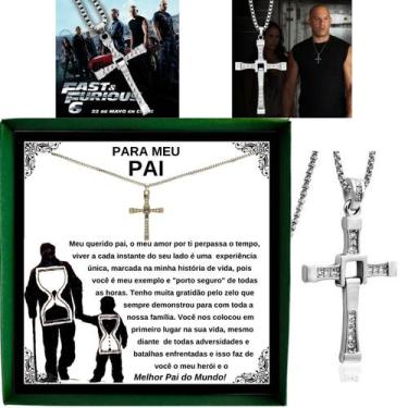 Imagem de Corrente Prata 925 Pingente Crucifixo Presente Aniversártio Pai Filho 