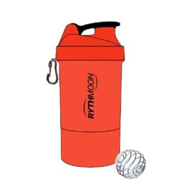 Imagem de Coqueteleira 2 Doses Com Mola 500ml Duo Pack Rythmoon, Laranja/Preta