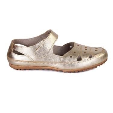 Imagem de Sandália Rasteirinha Feminina em Couro e Ajuste Elástico Confortável e