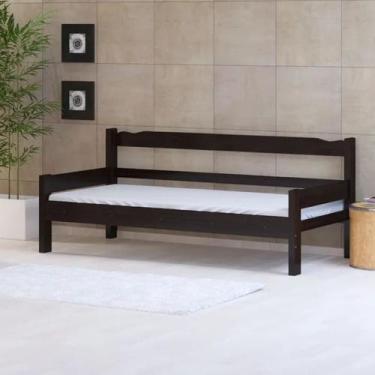 Imagem de Sofa Cama de Madeira Maciça Cor Preto - Nemargi