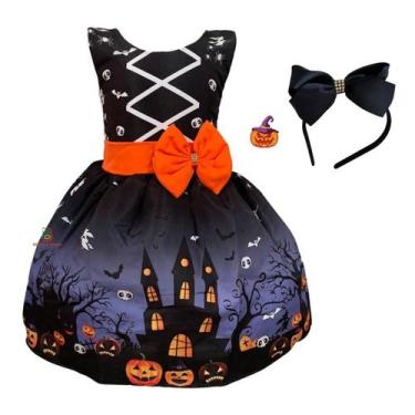 Imagem de Vestido Infantil Halloween Festa Das Bruxas - Pequenos Encantos Baby, 