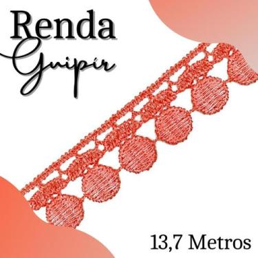 Imagem de Renda Guipír  - Rolo Com 13,7 Metros - Chl005 - Coral - Nº: 816 - Nybc