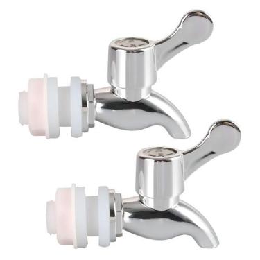 Imagem de Kit 2 Torneiras para Suqueira Dispenser Plástico Prata Luxo Filtro com
