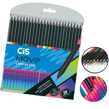 Imagem de Lápis De Cor Triangular Move Estojo Com 24 Cores - Cis