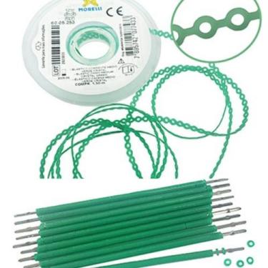 Imagem de Kit 10 elastic bengala verde cristal + 1 corrente verde cristal médio 