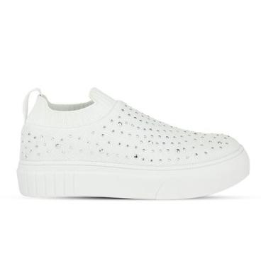 Imagem de Tênis Slip On Brilho Calfi - Fácil Trend - Play, 37, Branco