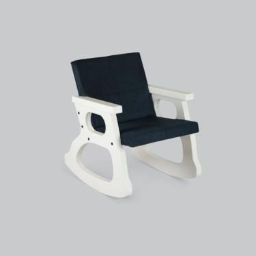 Imagem de Cadeira De Balanço Infantil Off White Quarto Sala Varanda Poltrona Bri