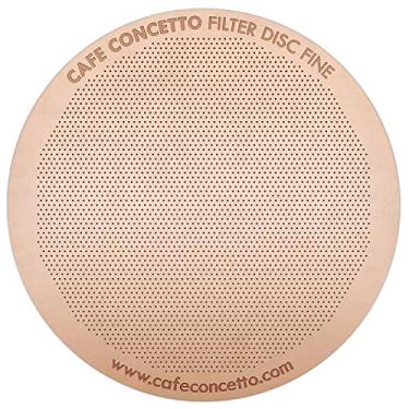Imagem de CAFE CONCETTO Filtro para uso em cafeteiras AeroPress Go/AeroPress – Disco fino – Reutilizável – Aço inoxidável revestido premium (ouro rosa, metal) – Pontas de fermentação incluídas