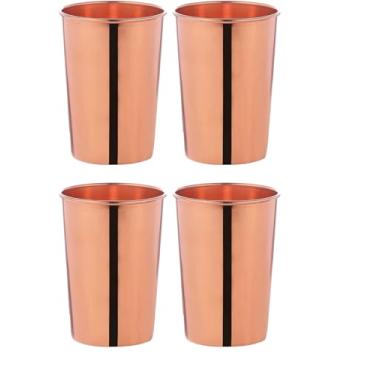 Imagem de Arts Of India Copos martelados de cobre puro moscou mule tumbler 250 ml (8,5 US Fl Oz) (simples, conjunto de 4)