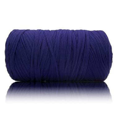 Imagem de MSyarn Fio de camiseta de 400 g, fio de crochê para bolsa de crochê/projeto de artesanato/decoração de casa, 400 g, 120 jardas/110 m de crochê com tecido elástico de mistura de poliéster e elastano