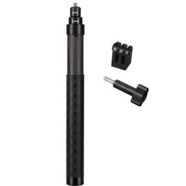 Imagem de Vara de selfie invisível de fibra de carbono de 27-119,9 cm para Insta360 x4 Insta 360 x4 x3 x2 x Go 2 3 GoPro Hero 13 12 11 10 9 DJI OSMO acessórios para câmera de ação (preto)