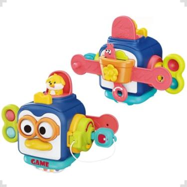 Imagem de Cubo Mágico Educativo Brinquedo Sensorial Montessori Kidino Cubo de Atividades Infantil Ajuda Com As Habilidades Motoras do Bebê