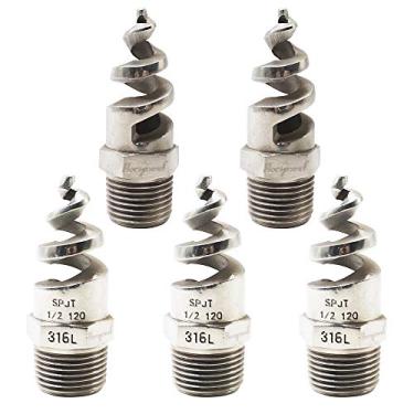 Imagem de Horiznext Gramado aerador espiral NPT 3/4, atomizador de bocal pulverizador de mangueira 316 de aço inoxidável, para jardim, remoção de poeira, à prova de fogo, resfriamento a gás e líquido, (5 peças)
