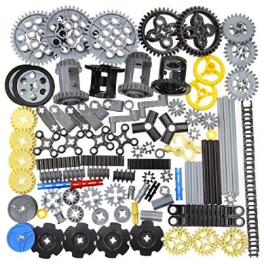 Imagem de ASTEM 100+PCS Technic Gears and Axles Compatible with Lego Technic-Sets,Gears-Rack (Gears-Pins-Axles Differential New) for Car Building Brick Accessories Pieces Sets (Random Color)