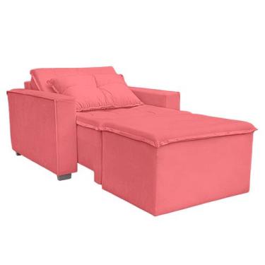 Imagem de Poltrona Cama com Puff para Sala Confortavél Moderna Suede - BelarStor