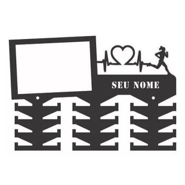 Imagem de Porta Medalhas Personalizado Corrida Love Run Fem 24 Ganchos - Loja Di