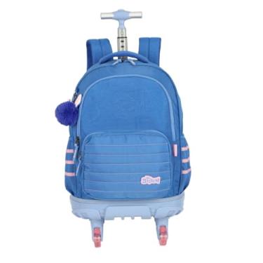 Imagem de Mochila com Rodinhas 360° e Alças Stitch Azul MC49232SC Luxcel