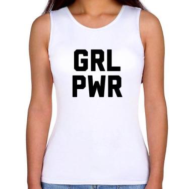 Imagem de Regata Feminina Grl Pwr - Girl Power - Foca na Moda, Branco, GG
