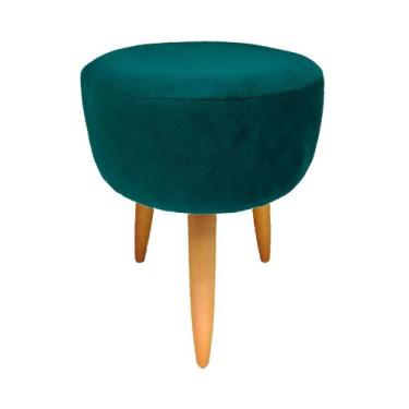 Imagem de Puff Puf Banqueta Suede Verde - Pés Palito - RF Laser