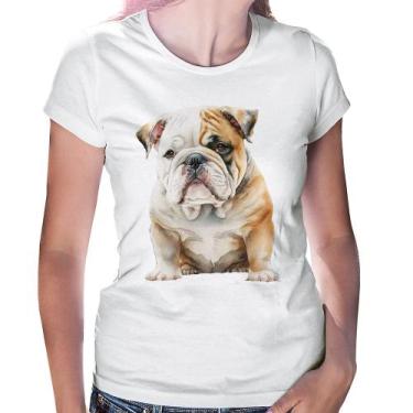 Imagem de Baby Look Bulldog-Inglês - Foca na Moda, Branco, GG