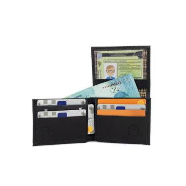 Imagem de Carteira Masculina Em L Porta Cartão Em Couro Texturizado - Pampas Cou