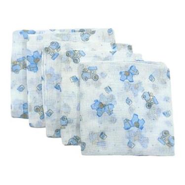 Imagem de Enxoval Kit 5 Fraldas Pano De Bebe 60x60cm  - Dugu, Masculino