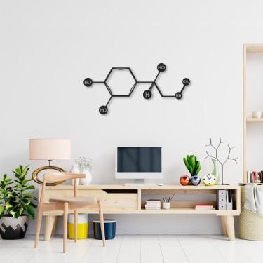 Imagem de Quadro Escultura Fórmula Química Adrenalina 60x28 Preto Preto - Casa d