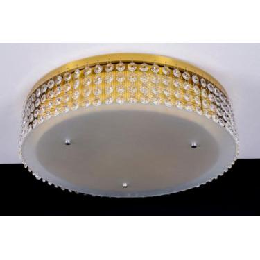 Imagem de Lustre Plafon Cristal Egípcio 435/30 Redondo Dourado 30cm - IluminaMun