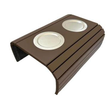 Imagem de Esteira Bandeija Sofá Porta Copos Alumínio Marrom Laqueada - MA Sorpre