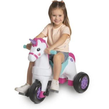 Imagem de Veículo para Bebê Calesita Fantasy Rosa Som e LUZ, Branco e Rosa, Unic